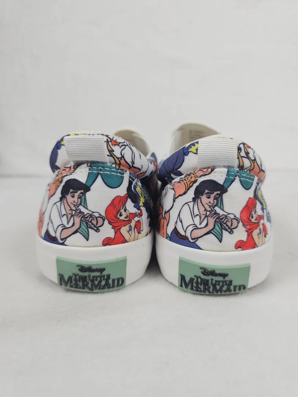 Disney Ground Up The Little Mermaid Slip On Sneakers Women's Size 9 Ariel Canvas